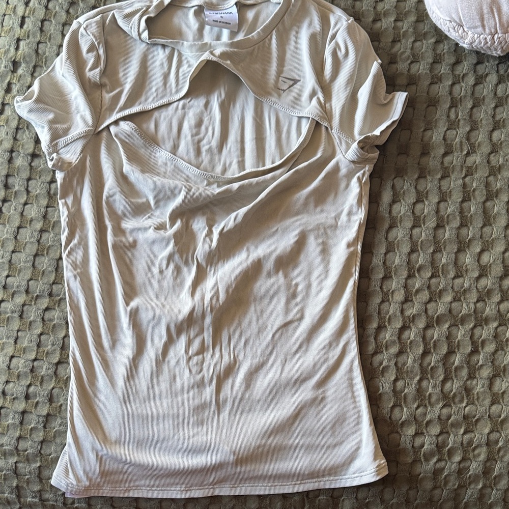 Gymshark Cream Ribbed Tank Top